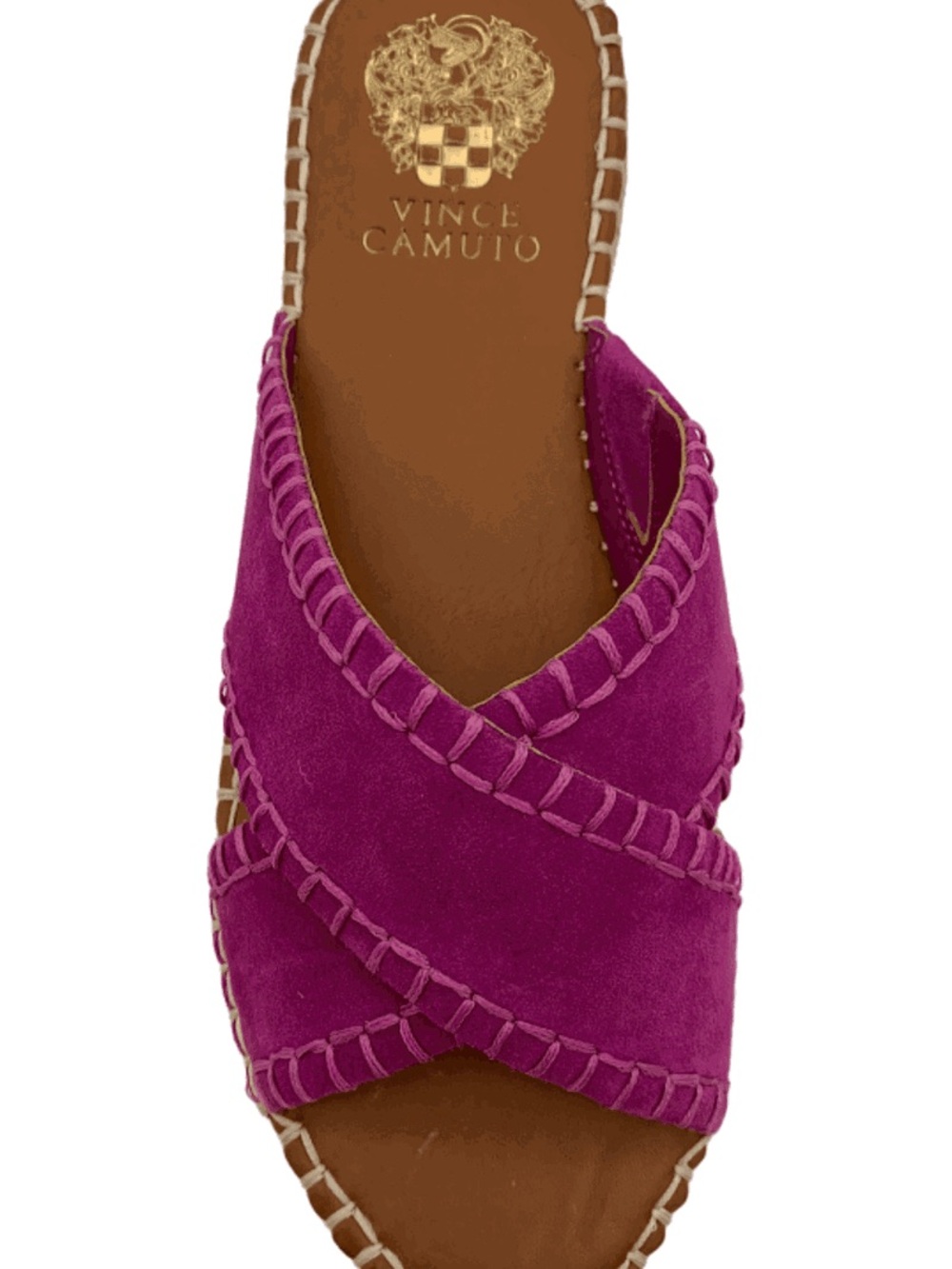 Vince Camuto Fuchsia Suede Crisscross Slide